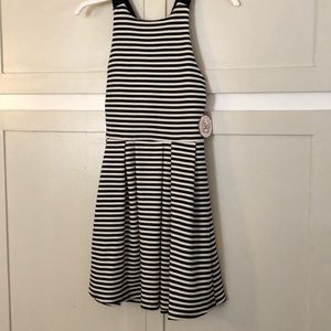 Black/white striped dress